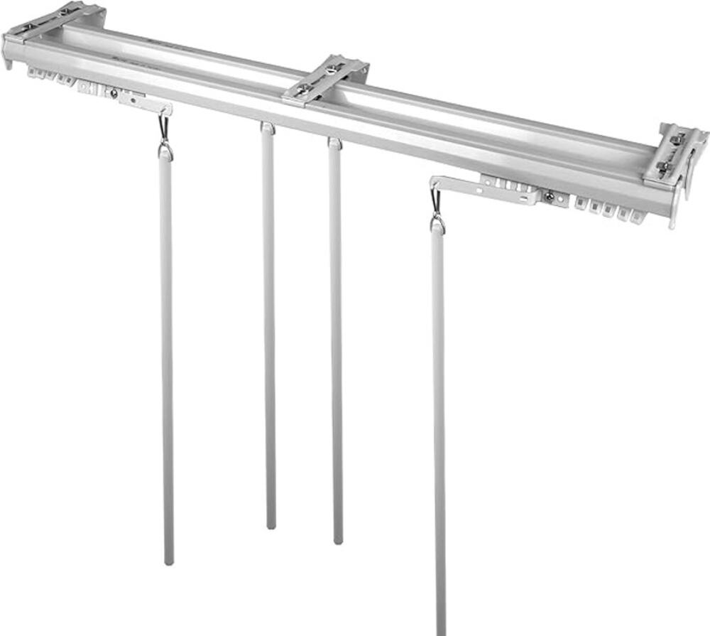 Rod Desyne Baton Draw Double Traverse Rod 120 to 170 in White
